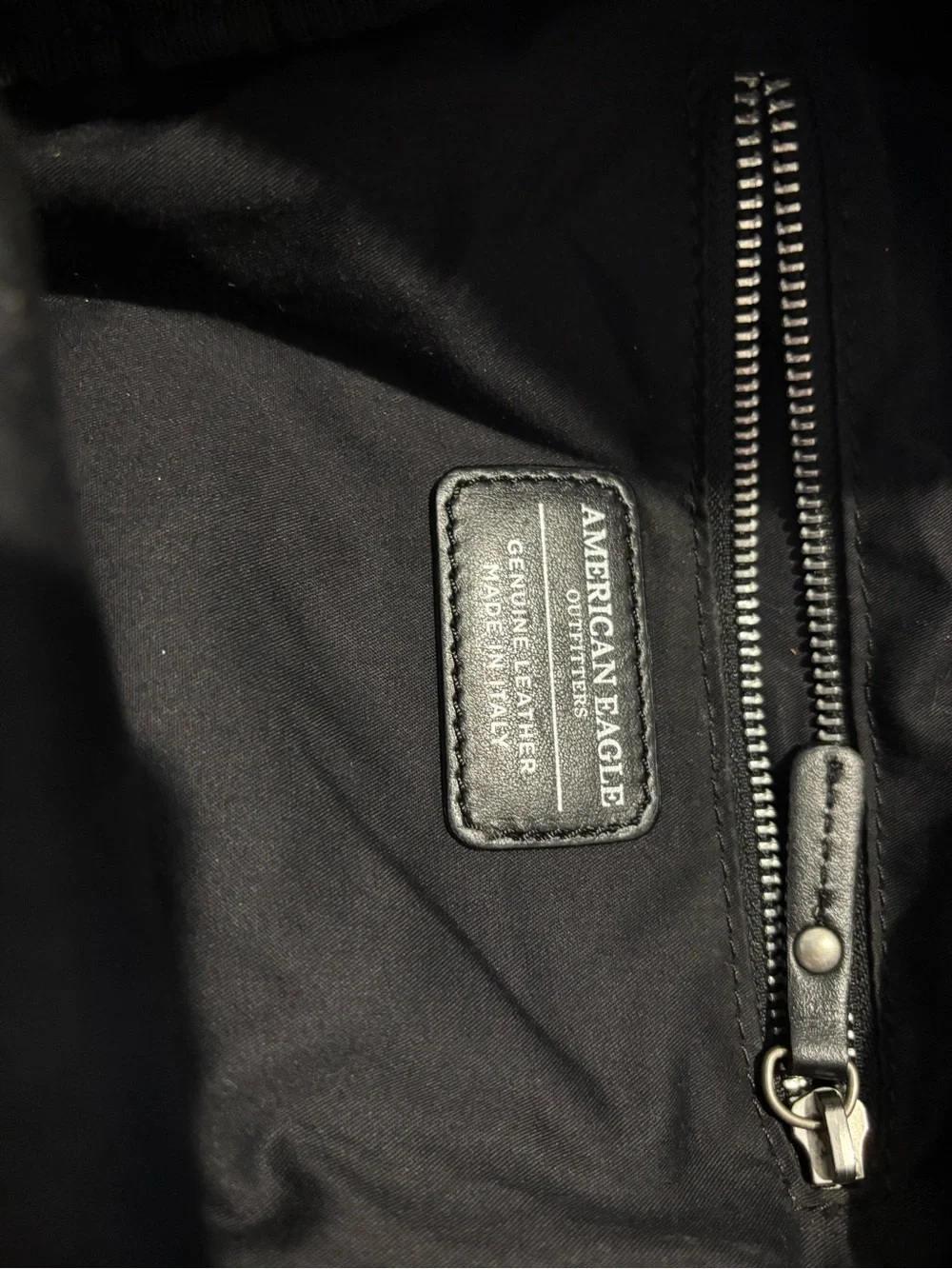 American Eagle Outfitters Black Genuine Made In Italy Leather Mini Backpack